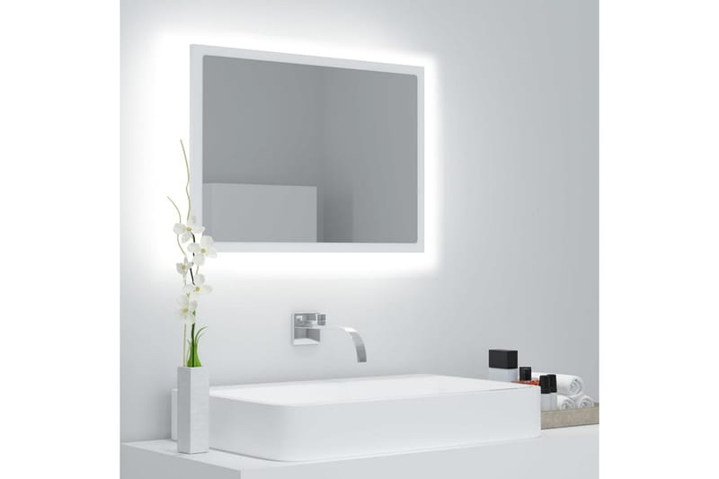 Badrumsspegel med LED vit 60x8,5x37 cm spånskiva - Vit - Hus & renovering - Kök & bad - Badrum - Badrumsmöbler & badrumsinredning - Badrumsspegel