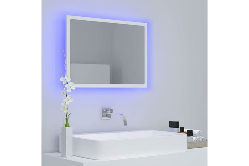 Badrumsspegel med LED vit 60x8,5x37 cm spånskiva - Vit - Hus & renovering - Kök & bad - Badrum - Badrumsmöbler & badrumsinredning - Badrumsspegel