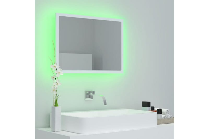 Badrumsspegel med LED vit 60x8,5x37 cm spånskiva - Vit - Hus & renovering - Kök & bad - Badrum - Badrumsmöbler & badrumsinredning - Badrumsspegel
