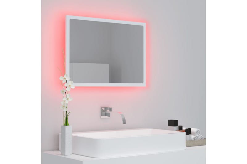 Badrumsspegel med LED vit 60x8,5x37 cm spånskiva - Vit - Hus & renovering - Kök & bad - Badrum - Badrumsmöbler & badrumsinredning - Badrumsspegel