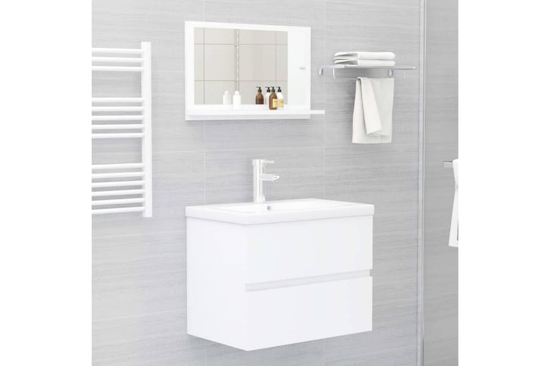 Badrumsspegel vit 60x10,5x37 cm spånskiva - Vit - Hus & renovering - Kök & bad - Badrum - Badrumsmöbler & badrumsinredning - Badrumsspegel