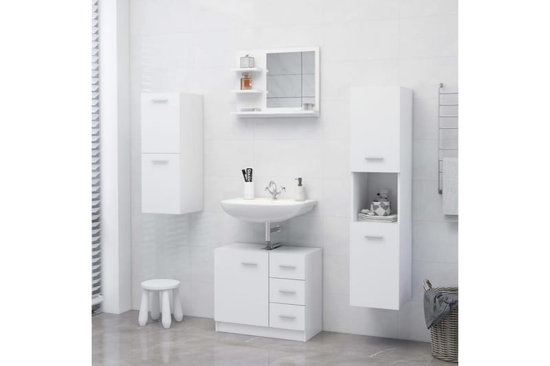 Badrumsspegel vit 60x10,5x45 cm spånskiva - Vit - Hus & renovering - Kök & bad - Badrum - Badrumsmöbler & badrumsinredning - Badrumsspegel