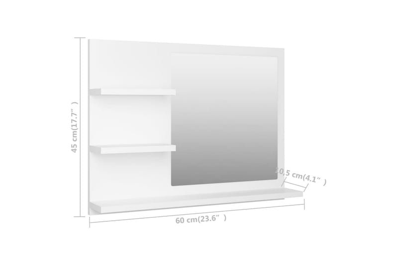 Badrumsspegel vit 60x10,5x45 cm spånskiva - Vit - Hus & renovering - Kök & bad - Badrum - Badrumsmöbler & badrumsinredning - Badrumsspegel