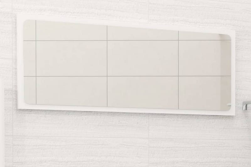 Badrumsspegel vit högglans 90x1,5x37 cm spånskiva - Vit - Badrumsspegel