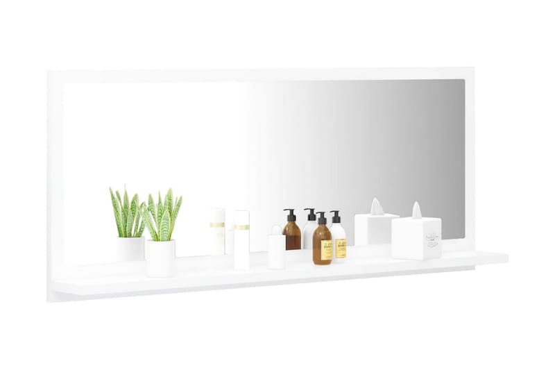 Badrumsspegel vit högglans 90x10,5x37 cm spånskiva - Vit - Hus & renovering - Kök & bad - Badrum - Badrumsmöbler & badrumsinredning - Badrumsspegel