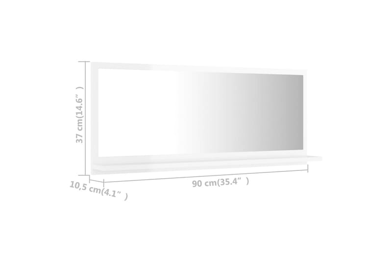 Badrumsspegel vit högglans 90x10,5x37 cm spånskiva - Vit - Hus & renovering - Kök & bad - Badrum - Badrumsmöbler & badrumsinredning - Badrumsspegel
