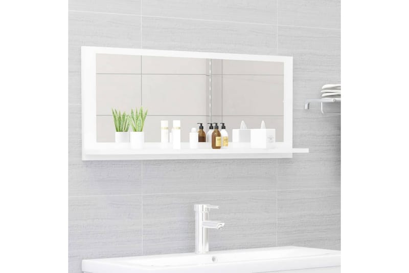 Badrumsspegel vit högglans 90x10,5x37 cm spånskiva - Vit - Hus & renovering - Kök & bad - Badrum - Badrumsmöbler & badrumsinredning - Badrumsspegel