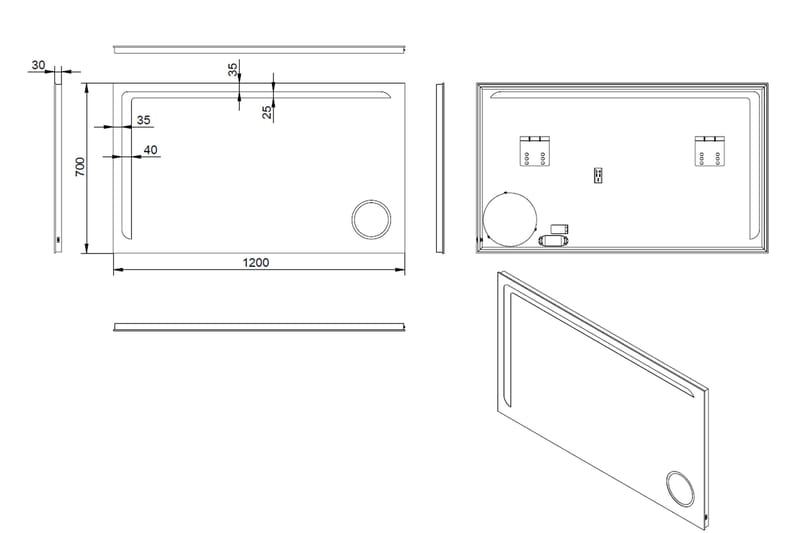 Basketorp Spegel 120x70 cm - Silver - Hus & renovering - Kök & bad - Badrum - Badrumsmöbler & badrumsinredning - Badrumsspegel