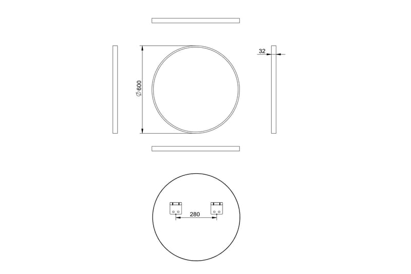 Digerberget Spegel 60 cm Rund - Koppar - Hus & renovering - Kök & bad - Badrum - Badrumsmöbler & badrumsinredning - Badrumsspegel
