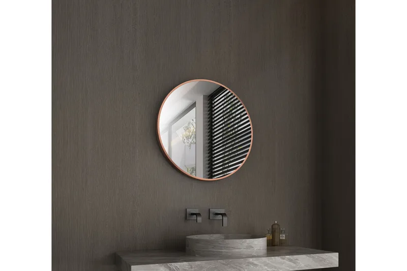 Digerberget Spegel 60 cm Rund - Koppar - Hus & renovering - Kök & bad - Badrum - Badrumsmöbler & badrumsinredning - Badrumsspegel