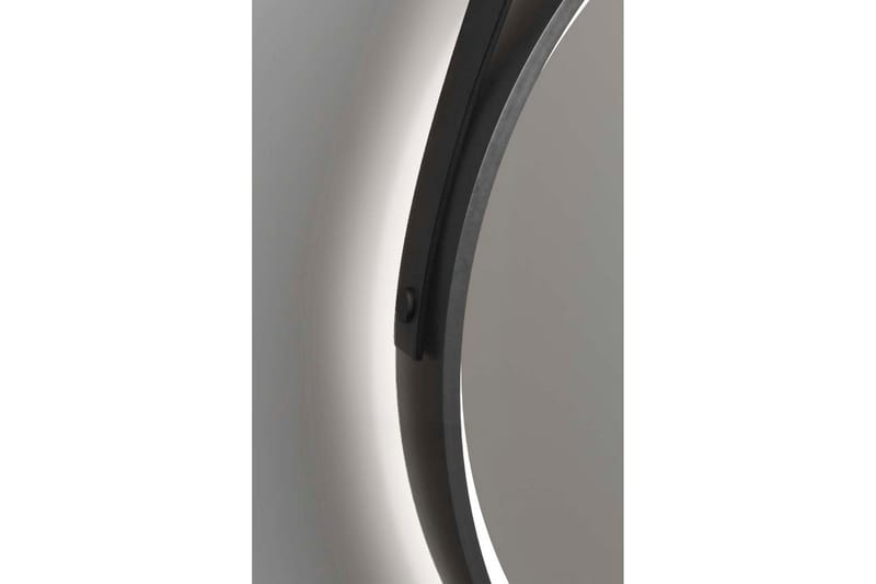 Djupqvior Spegel 55x55 cm Rund LED-belysning - Svart/Guld - Hus & renovering - Kök & bad - Badrum - Badrumsmöbler & badrumsinredning - Badrumsspegel