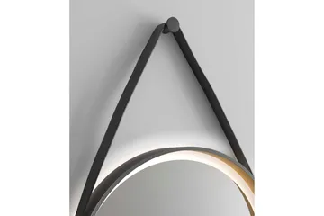 Djupqvior Spegel 55x55 cm Rund LED-belysning - Svart/Guld - Hus & renovering - Kök & bad - Badrum - Badrumsmöbler & badrumsinredning - Badrumsspegel