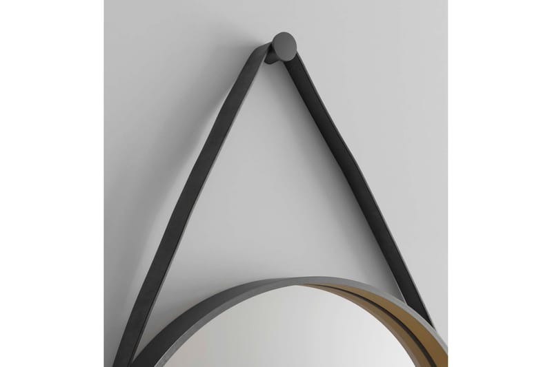 Djupqvior Spegel 55x55 cm Rund - Svart/Guld - Hus & renovering - Kök & bad - Badrum - Badrumsmöbler & badrumsinredning - Badrumsspegel