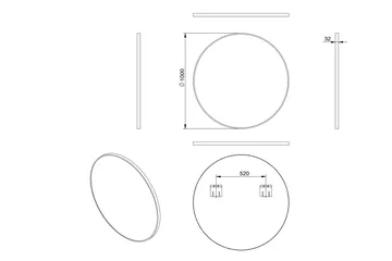 Gottsätter Spegel 100 cm Rund - Svart - Hus & renovering - Kök & bad - Badrum - Badrumsmöbler & badrumsinredning - Badrumsspegel