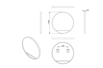Gottsätter Spegel 60 cm Rund - Svart - Hus & renovering - Kök & bad - Badrum - Badrumsmöbler & badrumsinredning - Badrumsspegel