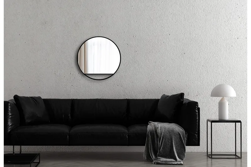 Gottsätter Spegel 60 cm Rund - Svart - Hus & renovering - Kök & bad - Badrum - Badrumsmöbler & badrumsinredning - Badrumsspegel