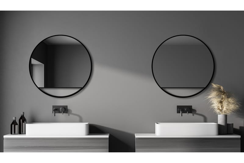 Gottsätter Spegel 80 cm Rund - Svart - Hus & renovering - Kök & bad - Badrum - Badrumsmöbler & badrumsinredning - Badrumsspegel