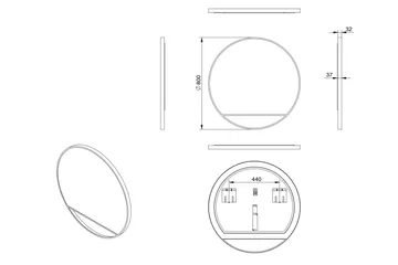 Gottsätter Spegel 80 cm Rund - Svart - Hus & renovering - Kök & bad - Badrum - Badrumsmöbler & badrumsinredning - Badrumsspegel