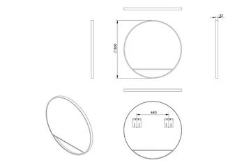 Gottsätter Spegel 80 cm Rund - Svart - Hus & renovering - Kök & bad - Badrum - Badrumsmöbler & badrumsinredning - Badrumsspegel