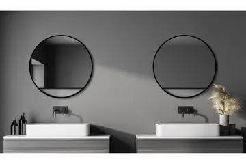 Gottsätter Spegel 80 cm Rund - Svart - Hus & renovering - Kök & bad - Badrum - Badrumsmöbler & badrumsinredning - Badrumsspegel