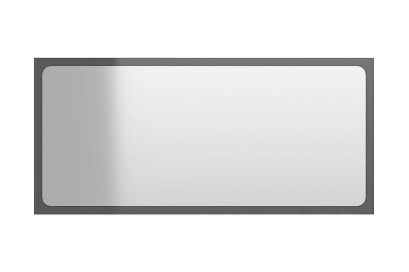 Badrumsspegel grå högglans 80x1,5x37 cm spånskiva - Grå - Badrumsspegel