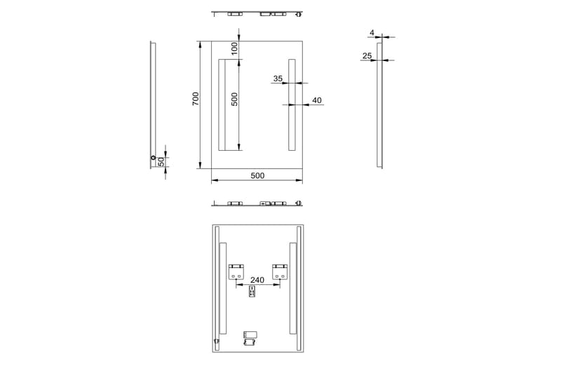 Jordberga Badrumsspegel 70 cm LED-belysning - Hus & renovering - Kök & bad - Badrum - Badrumsmöbler & badrumsinredning - Badrumsspegel