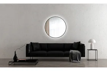 Kilir Spegel 100 cm Rund - Svart - Hus & renovering - Kök & bad - Badrum - Badrumsmöbler & badrumsinredning - Badrumsspegel