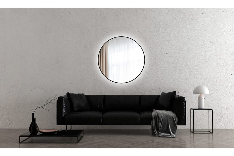 Kilir Spegel 100 cm Rund - Svart - Hus & renovering - Kök & bad - Badrum - Badrumsmöbler & badrumsinredning - Badrumsspegel