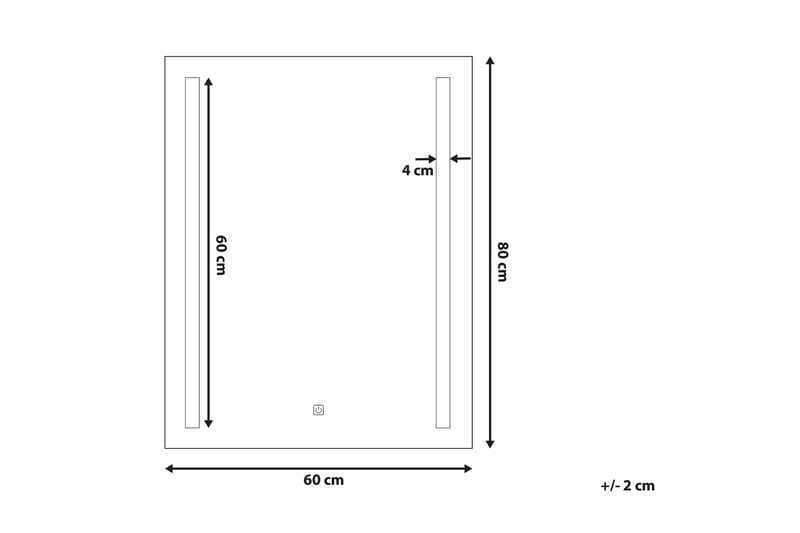 Kilmurray Spegel LED 60x80 cm - Silver - Badrumsspegel - Badrumsspegel med belysning