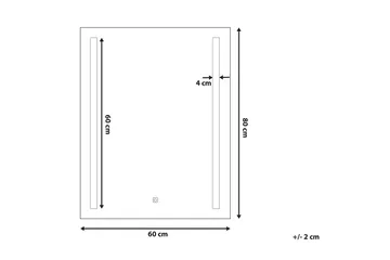 Kilmurray Spegel LED 60x80 cm - Silver - Hus & renovering - Kök & bad - Badrum - Badrumsmöbler & badrumsinredning - Badrumsspegel