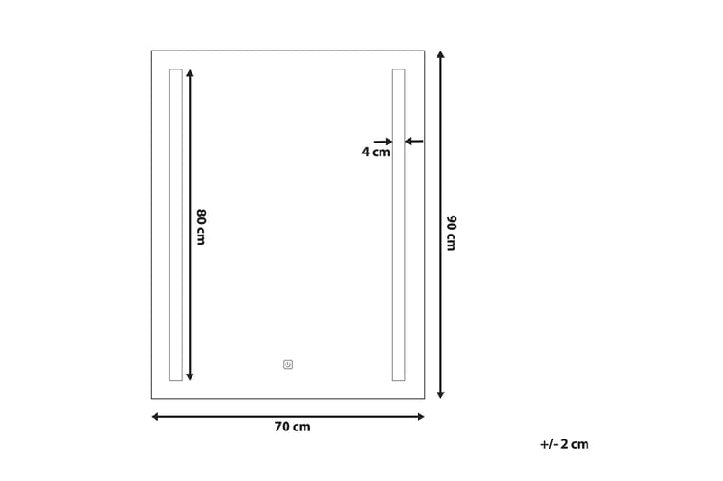 Kilmurray Spegel LED 70x90 cm - Silver - Hus & renovering - Kök & bad - Badrum - Badrumsmöbler & badrumsinredning - Badrumsspegel