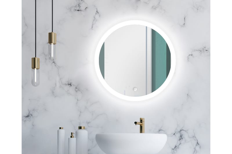 Klysna Spegel 59 cm Rund, Silver