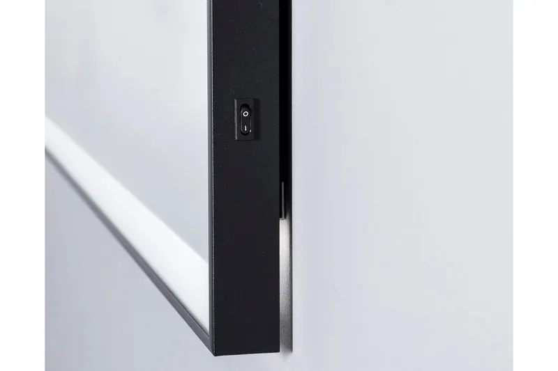 Knutby Badrumsspegel 120x70 cm LED-belysning - Svart - Hus & renovering - Kök & bad - Badrum - Badrumsmöbler & badrumsinredning - Badrumsspegel