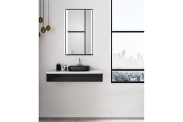 Knutby Badrumsspegel 120x70 cm LED-belysning - Svart - Hus & renovering - Kök & bad - Badrum - Badrumsmöbler & badrumsinredning - Badrumsspegel