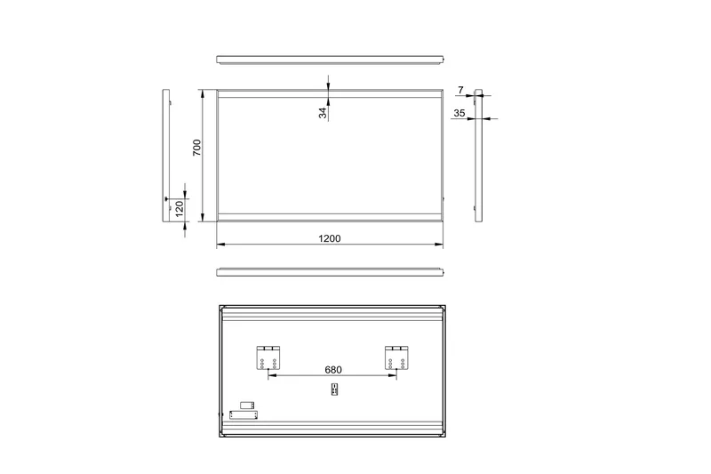 Knutby Badrumsspegel 120x70 cm LED-belysning - Svart - Hus & renovering - Kök & bad - Badrum - Badrumsmöbler & badrumsinredning - Badrumsspegel