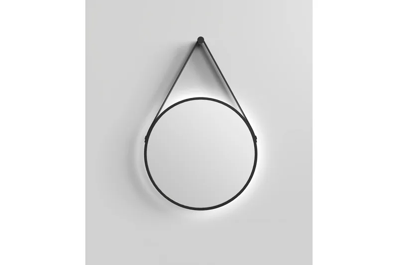 Knutby Spegel 50x50 cm Rund LED-belysning - Svart - Hus & renovering - Kök & bad - Badrum - Badrumsmöbler & badrumsinredning - Badrumsspegel