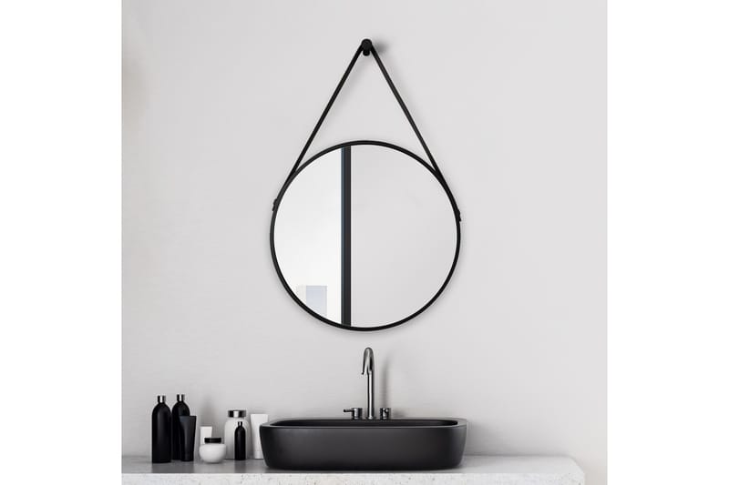 Knutby Spegel 50x50 cm Rund - Svart - Hus & renovering - Kök & bad - Badrum - Badrumsmöbler & badrumsinredning - Badrumsspegel