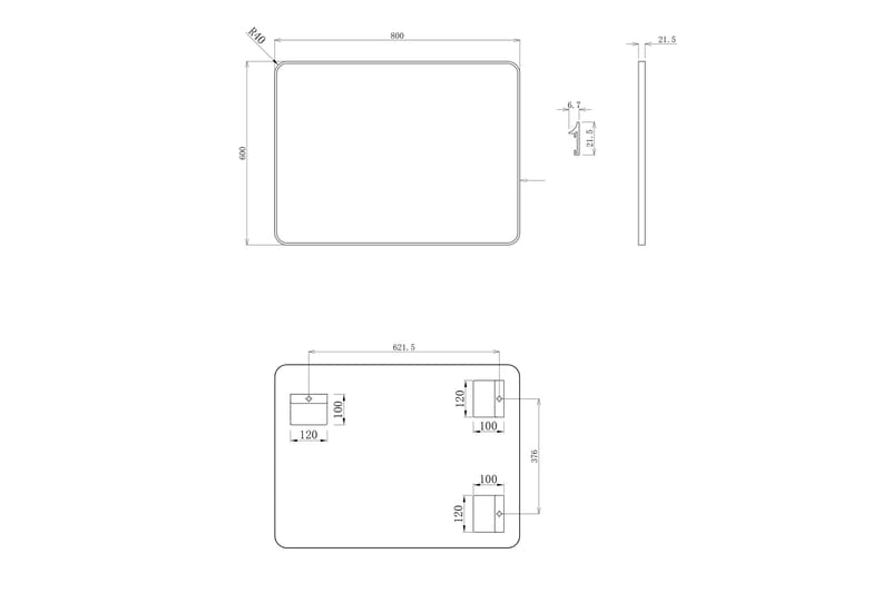 Knutby Väggspegel 60 cm - Svart - Hus & renovering - Kök & bad - Badrum - Badrumsmöbler & badrumsinredning - Badrumsspegel