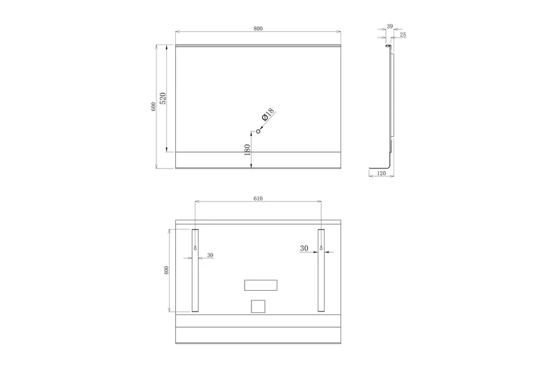 Knutby Väggspegel 60 cm - Hus & renovering - Kök & bad - Badrum - Badrumsmöbler & badrumsinredning - Badrumsspegel