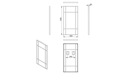 Lannabruk Spegel 60x120 cm - Svart - Hus & renovering - Kök & bad - Badrum - Badrumsmöbler & badrumsinredning - Badrumsspegel
