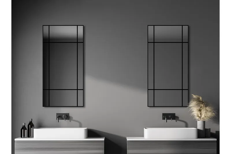 Lannabruk Spegel 60x120 cm, Svart