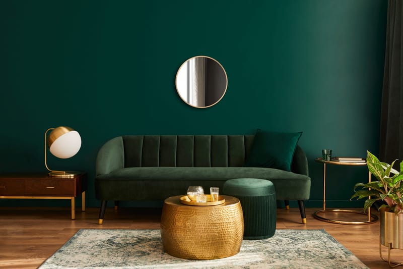 Nävesta Spegel 50 cm Rund - Guld - Hus & renovering - Kök & bad - Badrum - Badrumsmöbler & badrumsinredning - Badrumsspegel