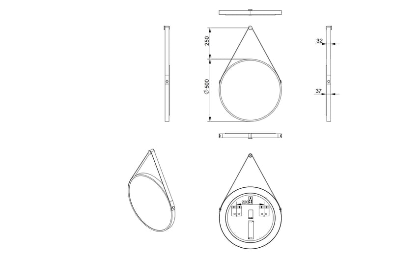 Nävesta Spegel 50 cm Rund - Guld - Hus & renovering - Kök & bad - Badrum - Badrumsmöbler & badrumsinredning - Badrumsspegel