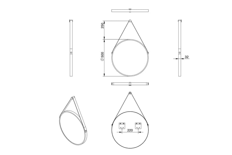 Nävesta Spegel 50 cm Rund - Vit - Hus & renovering - Kök & bad - Badrum - Badrumsmöbler & badrumsinredning - Badrumsspegel