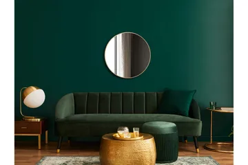 Nävesta Spegel 80 cm Rund - Guld - Hus & renovering - Kök & bad - Badrum - Badrumsmöbler & badrumsinredning - Badrumsspegel