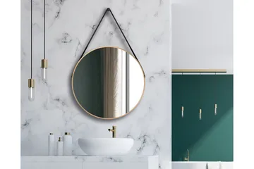 Nävesta Spegel 80 cm Rund - Guld - Hus & renovering - Kök & bad - Badrum - Badrumsmöbler & badrumsinredning - Badrumsspegel
