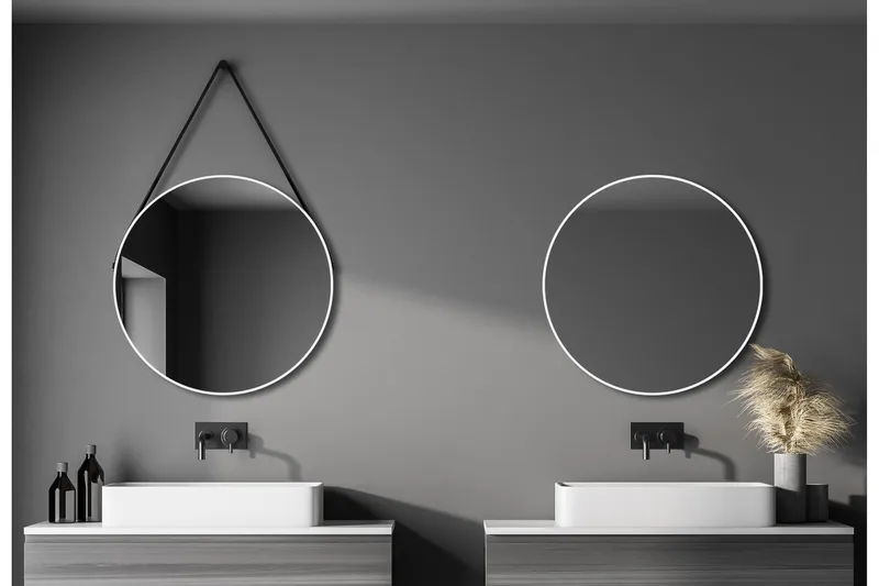 Nävesta Spegel 80 cm Rund, Vit