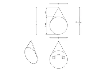 Nävesta Spegel 80 cm Rund - Vit - Hus & renovering - Kök & bad - Badrum - Badrumsmöbler & badrumsinredning - Badrumsspegel
