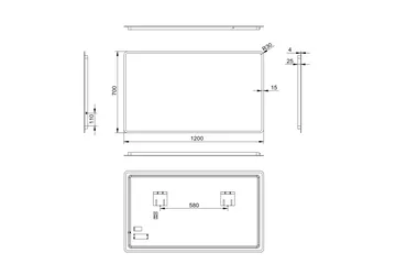 Norrbyn Badrumsspegel 70 cm LED-belysning - Hus & renovering - Kök & bad - Badrum - Badrumsmöbler & badrumsinredning - Badrumsspegel