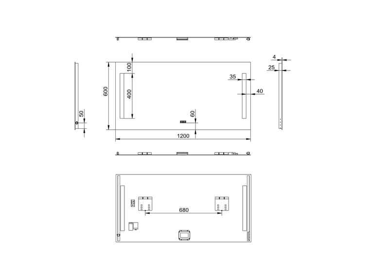 Purnuvara Badrumsspegel 120x60 cm LED-belysning - Hus & renovering - Kök & bad - Badrum - Badrumsmöbler & badrumsinredning - Badrumsspegel